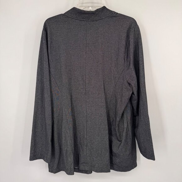J. Jill Wearever Collection Womens  knit Jacket size XL Charcoal gray pockets - Picture 8 of 12